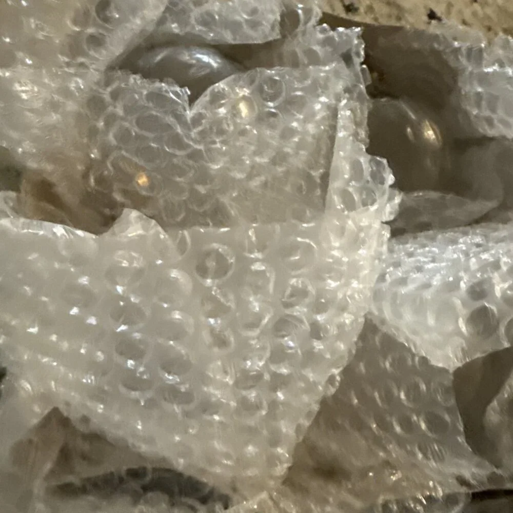 2 Restoration Hardware Optic Silver Ball Clear Glass Globe Christmas Ornaments L